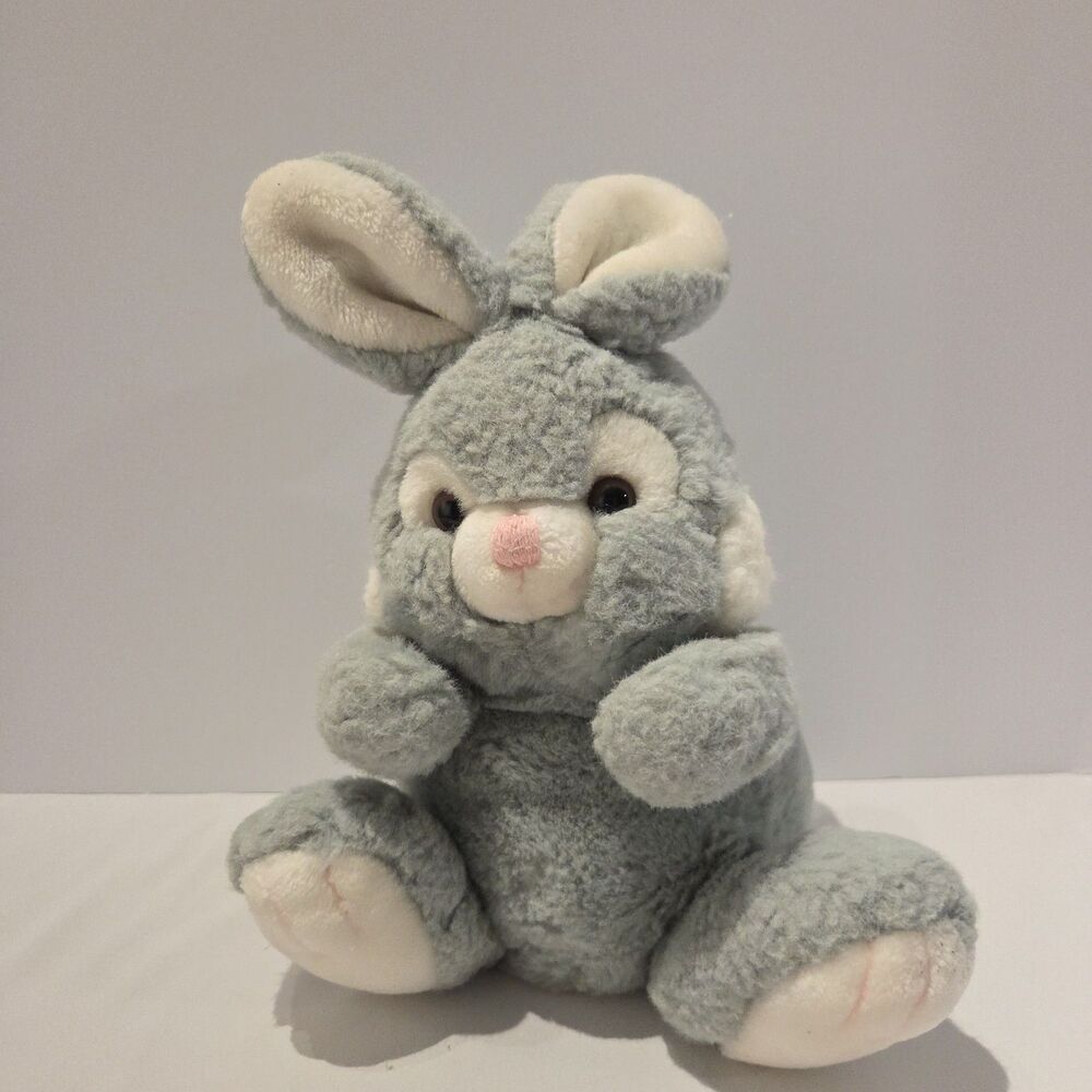 Maison Blanche Mr Bingle Bunny 12” Plush Stuffed Animal Gray Rabbit 80s Vintage